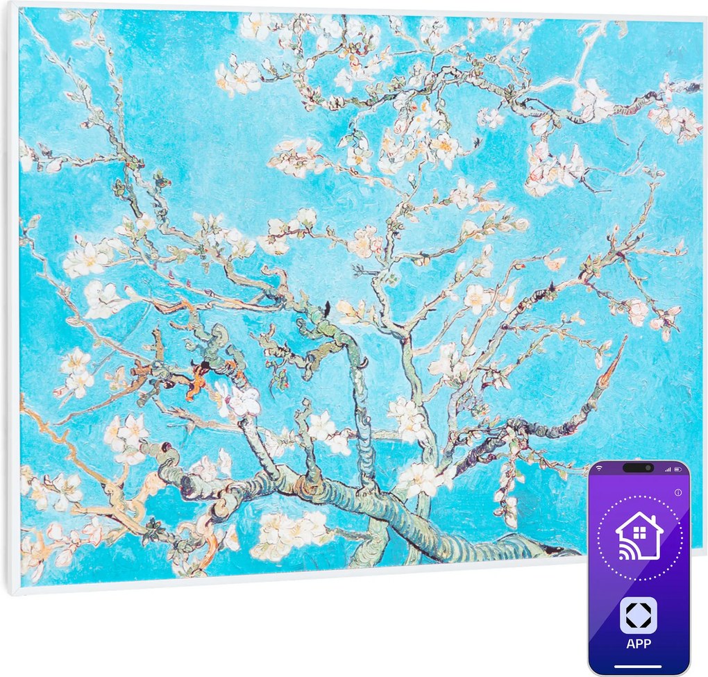Klarstein Wonderwall Air Art Smart, инфрачервен нагревател, 80 x 60 cm, 500 W, апликация, цветя