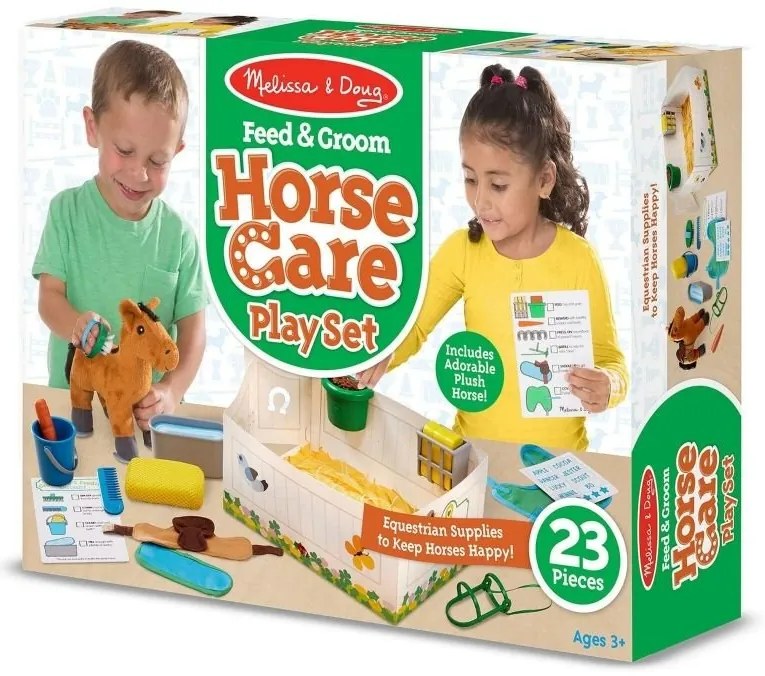Melissa and Doug - Комплект за грижа на коне - Нахрани и среши