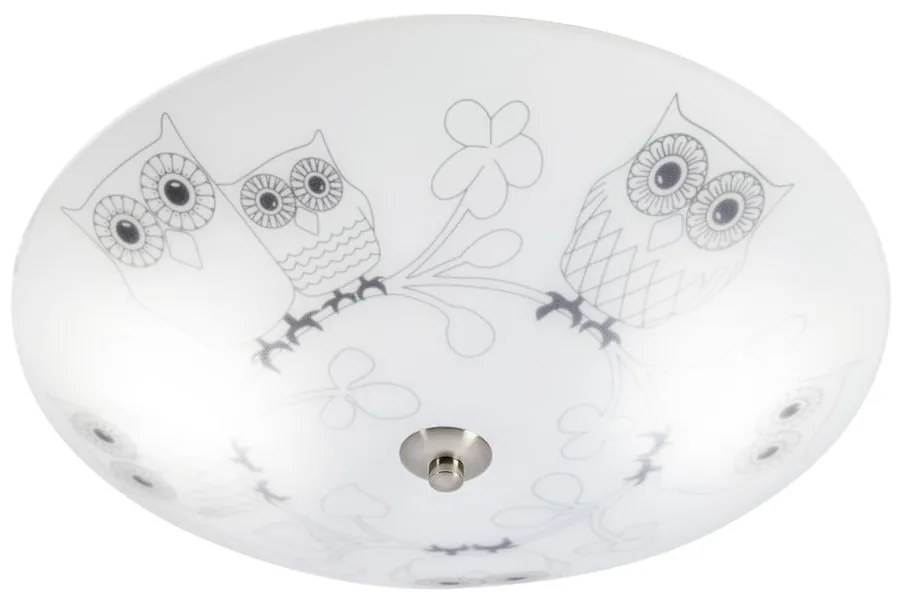 Бяла детска лампа за таван със стъклен абажур ø 39 cm Ugglarp – Markslöjd