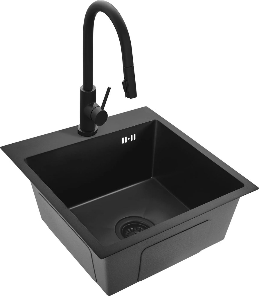 Стоманена мивка Leo 40 Black