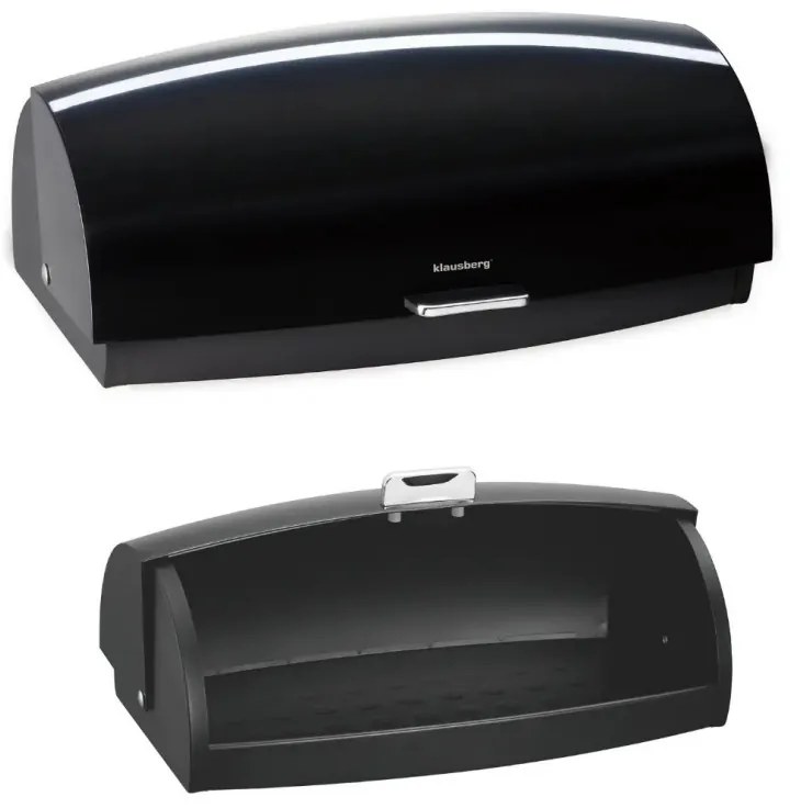 Кутия за хляб Klausberg KB 7931, 45 см, Ергономична дръжка, Метална, Черен