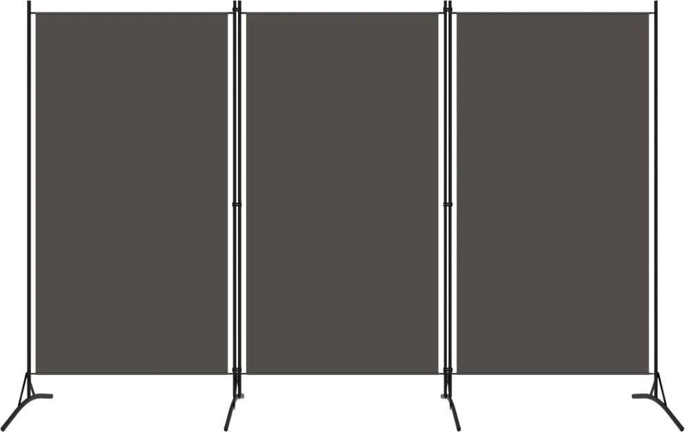 320733 vidaXL Параван за стая, 3 панела, антрацит, 260x180 см
