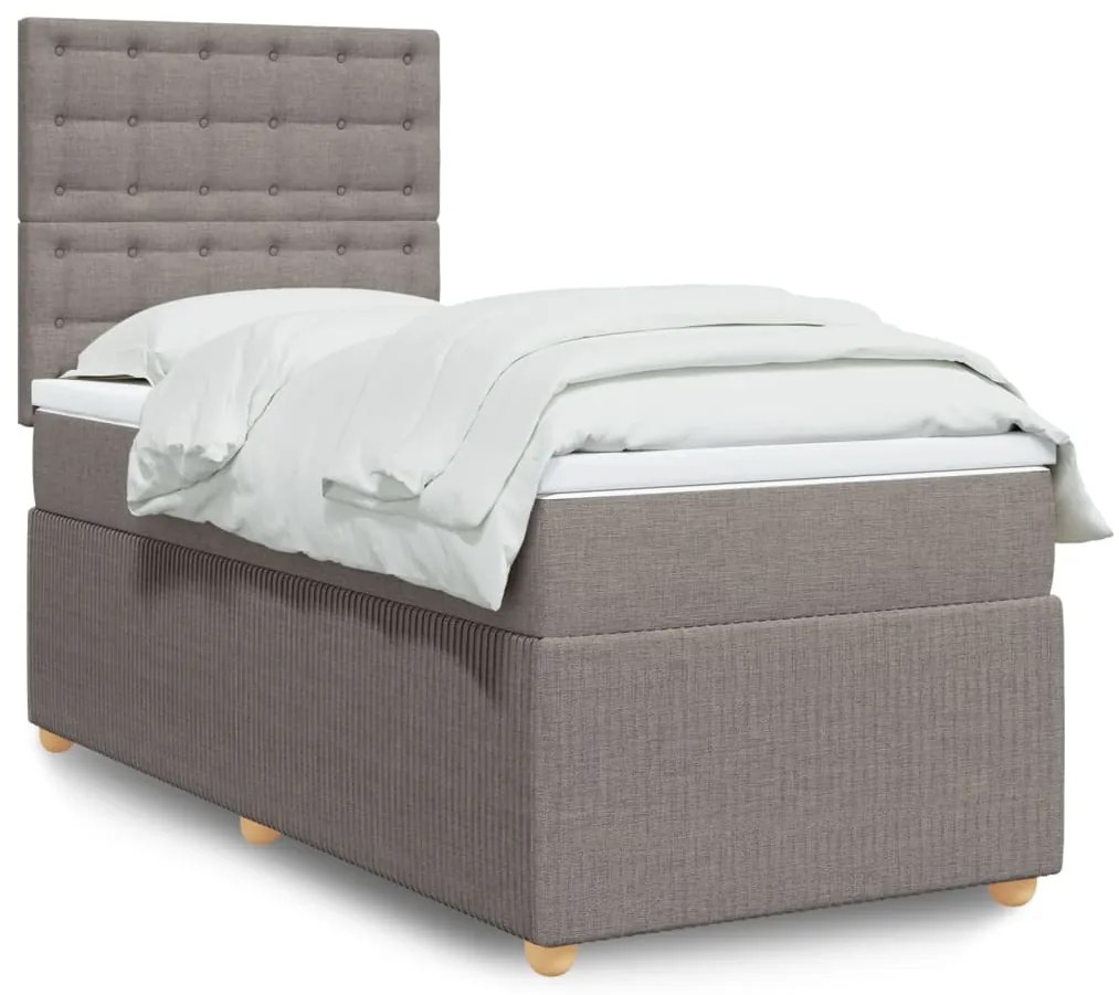 3294257 vidaXL Боксспринг легло с матрак, таупе, 90x200 см, плат