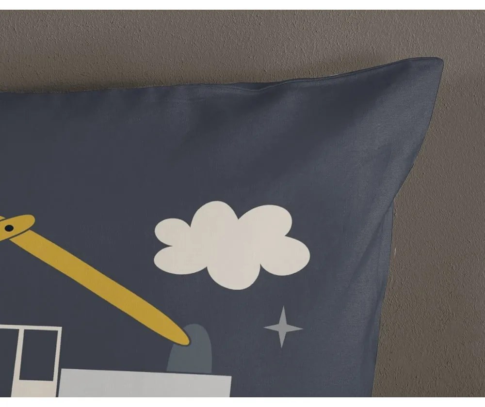 Сиво единично памучно детско спално бельо 140x200 cm Rush – Good Morning