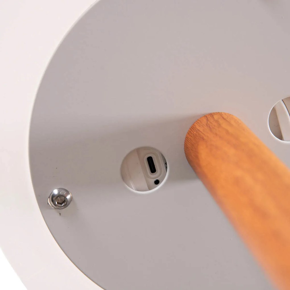 Подова лампа за градина бяла с димируема solar лампа с акумулаторна батерия LED IP65 - Chloe Plant