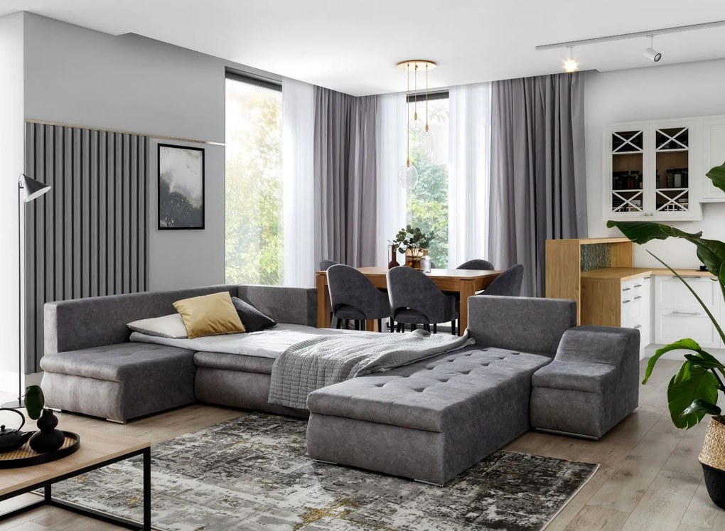 Ъглов диван Ginny-Gray Dark-Right