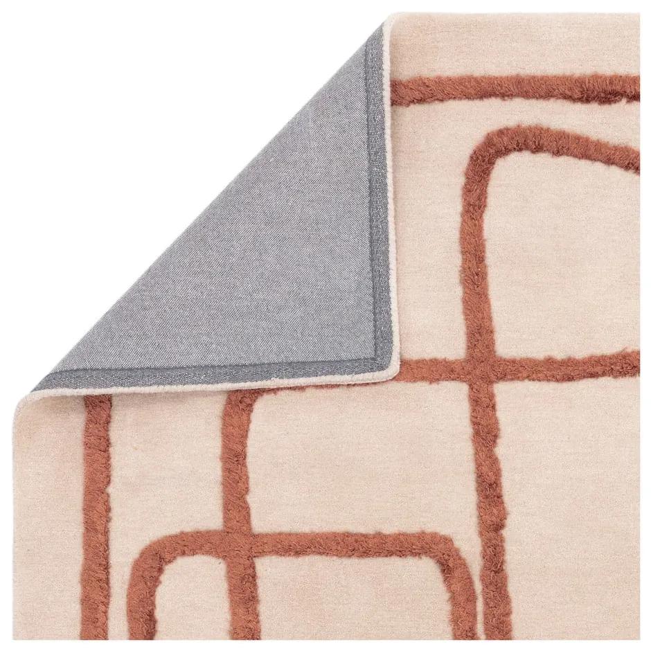 Ръчно изработен вълнен килим тухлен/кремав 160x230 cm Matrix – Asiatic Carpets