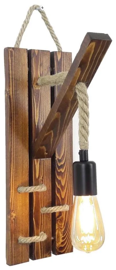 Стенно осветително тяло AHSAP 1xE27/40W/230V, бор/орех