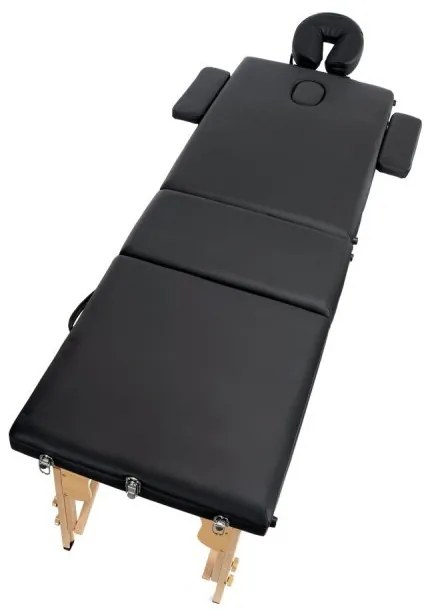 3-сегментна маса за масаж - дървена Бежово