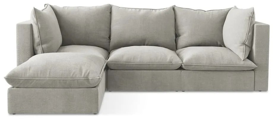 Светлосив ъглов диван (ляв ъгъл) Manao – Makamii