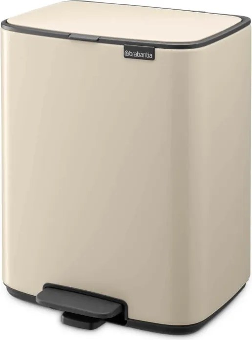 Кош за боклук Brabantia Bo Pedal 1010123, 12 л, Леко затваряне, Противоплъзгаща основа, Бежов