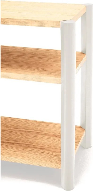 Кремав/в светло естествен цвят стелаж от декор от дъб 126x128x43 cm Bona – Teulat