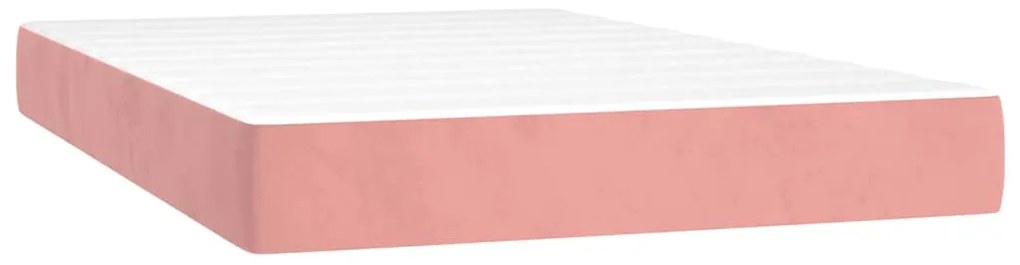 4016581 vidaXL Матрак за легло с покет пружини средна твърдост розов 120x210x20 см кадифе