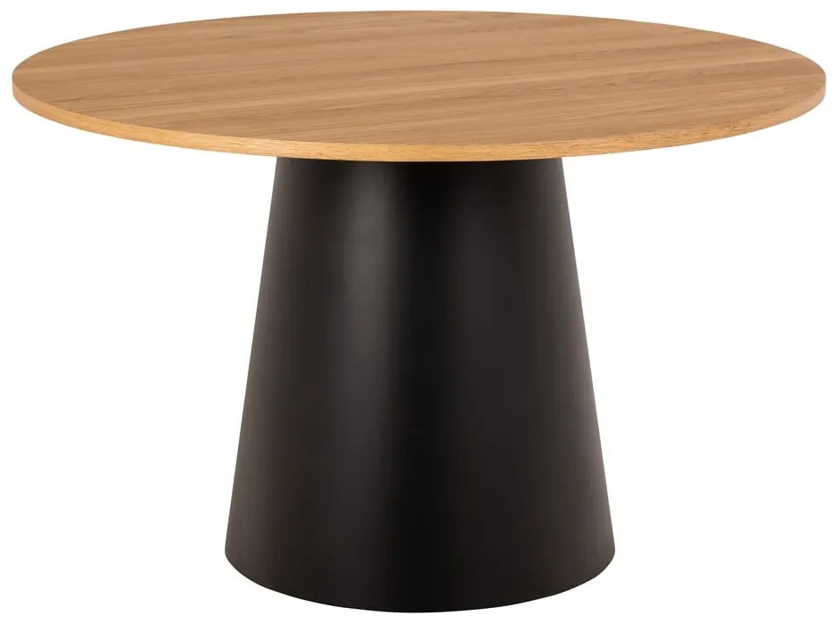 Кръгла масичка за кафе в черен и естествен цвят с дъбов плот ø 120 cm Soli – Actona