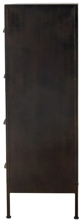 Метален скрин в черен и кафяв цвят 60,5x92x33,5 cm Matteo – Bloomingville