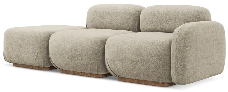 Бежов модулна лежанка от букле (ляв ъгъл) Ailani – Makamii