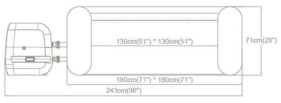 Джакузи надуваемо 180х180х71см, Hawaii Hydrojet Pro