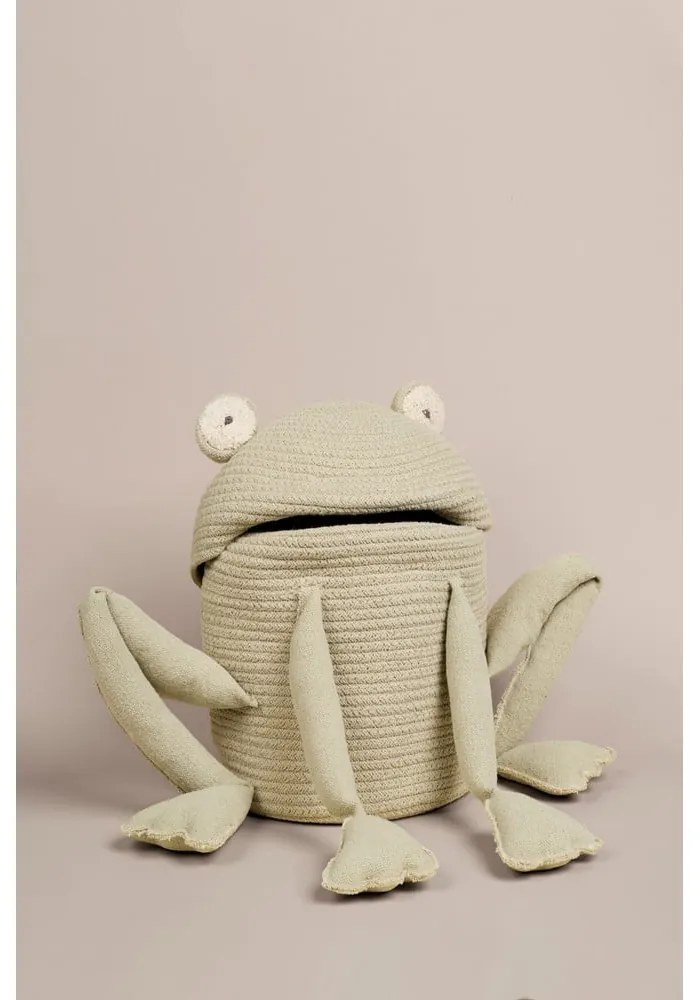 Светлозелена текстилна детска кошница за играчки ø 23x35 cm Fred the Frog – Lorena Canals