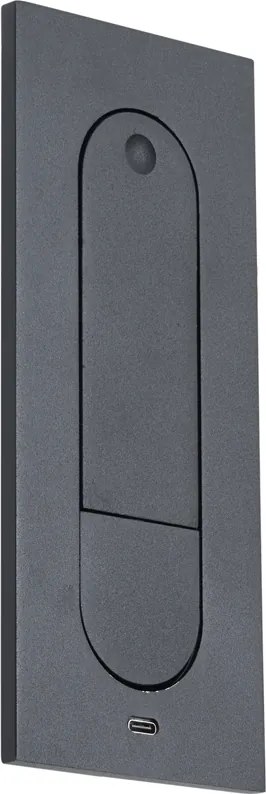 Комплект от 2 модерни стенни лампи черни, включително LED и USB-C порт - Hilton