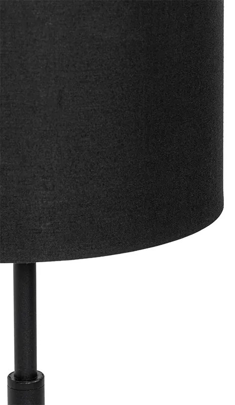 Модерна настолна лампа с текстилен абажур черен със злато - VT 1