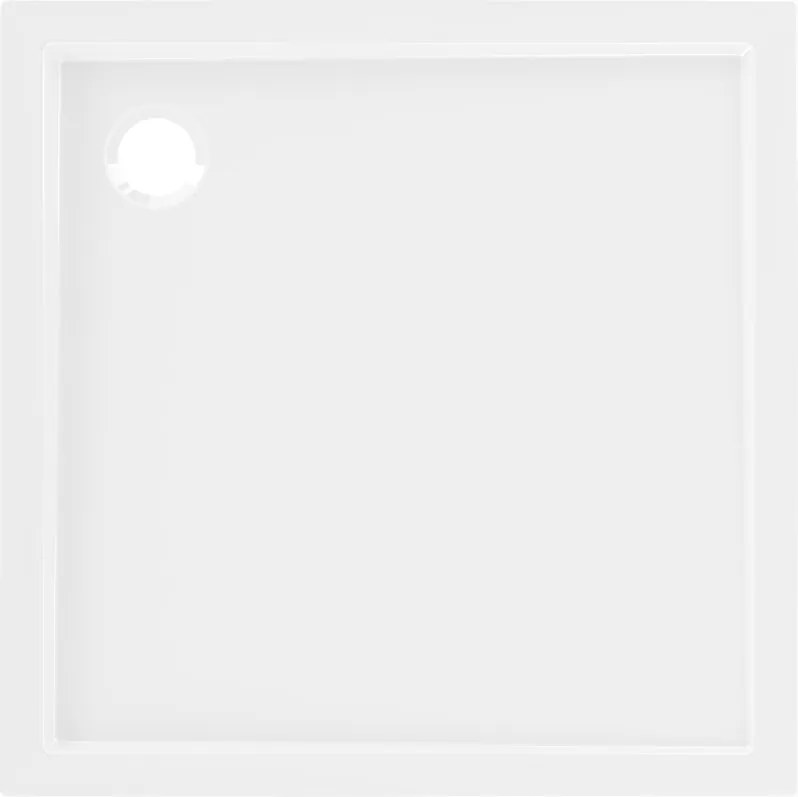 Mexen Flow квадратен поддушов корито slim 75 x 75 cm, бял гланц - 46S107575