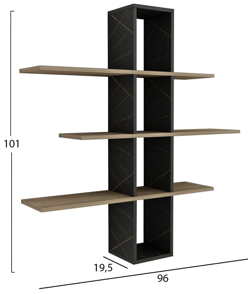 Етажерка Доминик HM8976.13 цвят натурал-черен