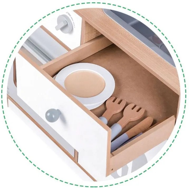 Дървена кухня XXL + кухненски инструменти Ecotoys