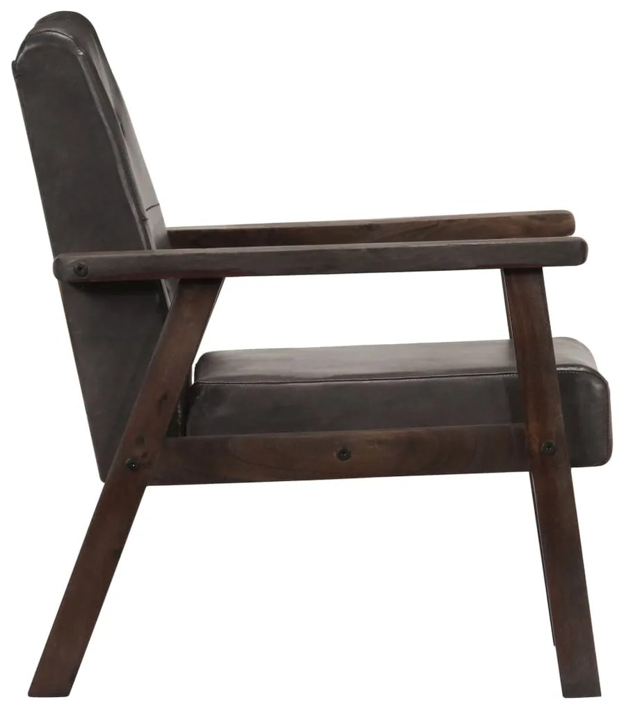 Фотьойл Manon, сив, естествена кожа