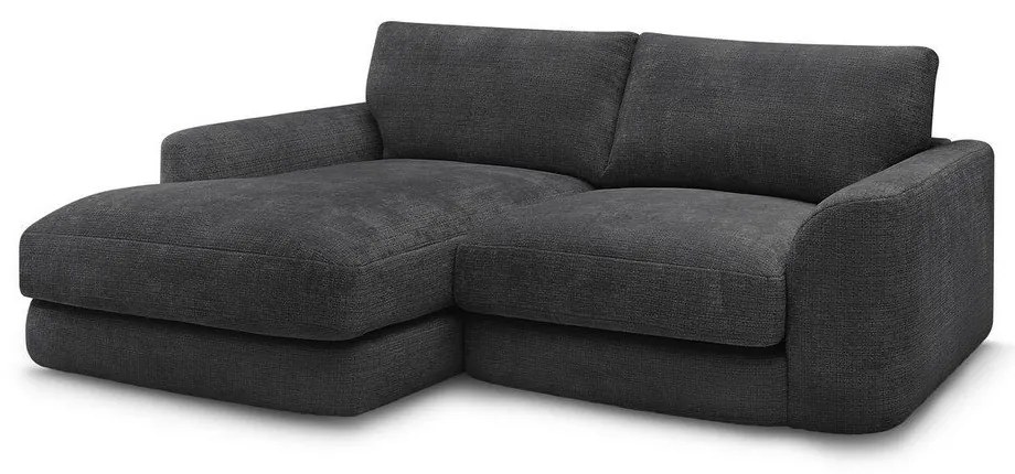 Черен шенилов ъглов диван (ляв ъгъл) Leonore – Bobochic Paris