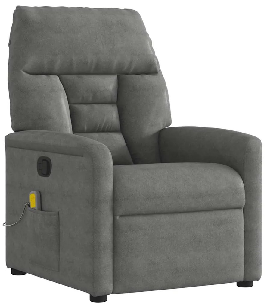 4015572 vidaXL Масажен наклоняем стол, тъмносив, микрофибърен текстил
