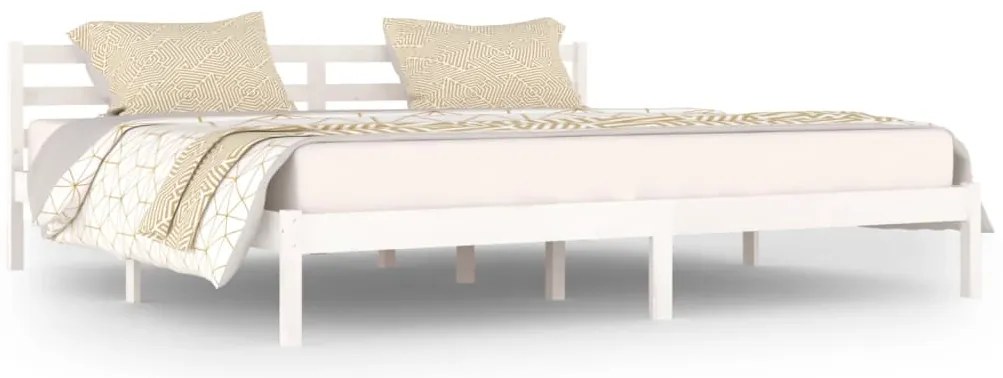 810451 vidaXL Рамка за легло, бор масив, 200x200 см, бяла