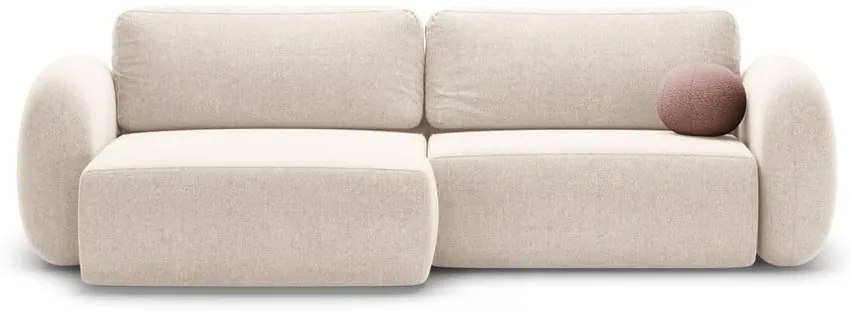 Кремав шенилов сгъваем/с място за съхранение ъглов диван Tonale – Cosmopolitan Design