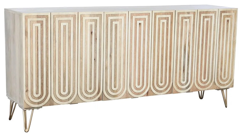 Бюфет DKD Home Decor 160 x 38 x 75 cm Златен Дървен Бял Светло кафяв