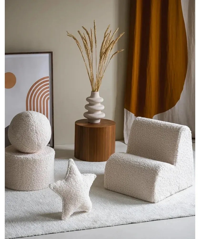 Кремава детска възглавница за диван от букле Star – Wigiwama