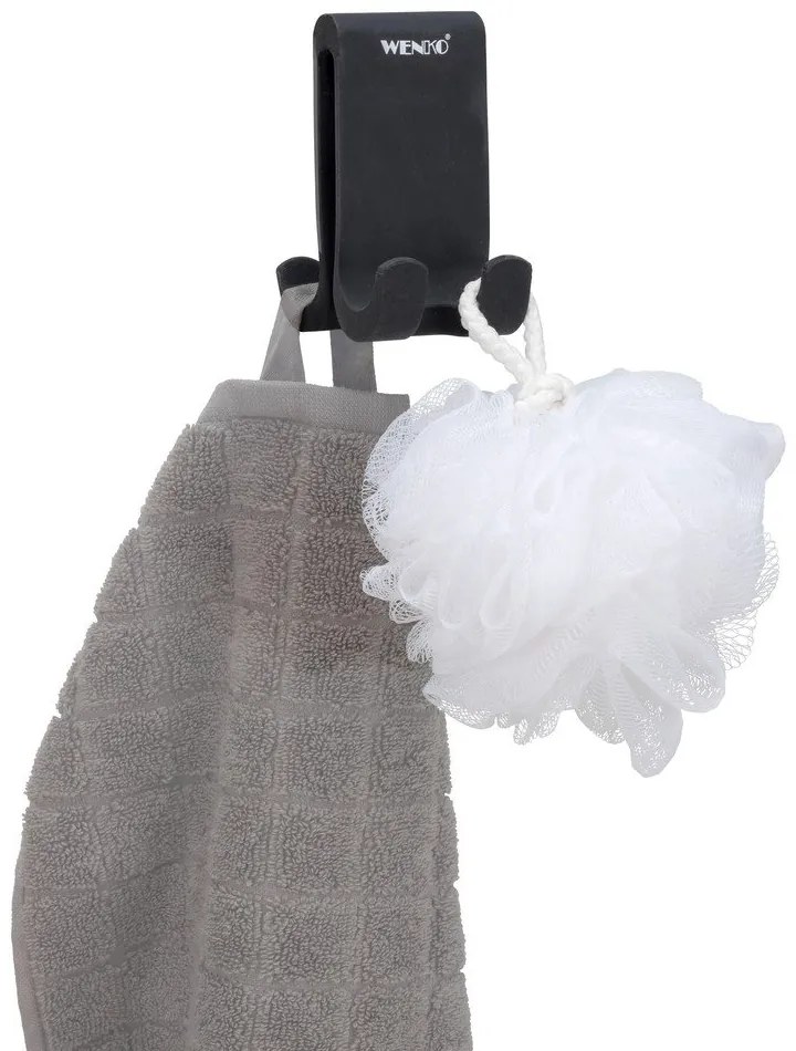 Черна силиконова двустранна стойка за окачване Verna - Wenko