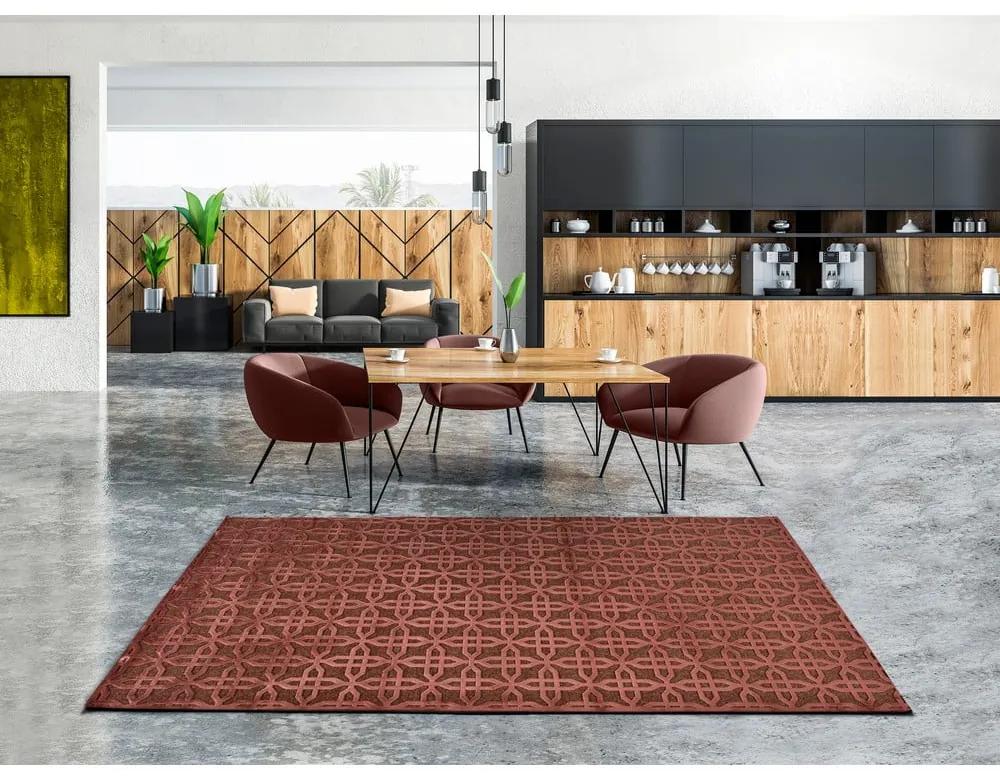 Червен вискозен килим Margot Copper, 200 x 300 cm - Universal