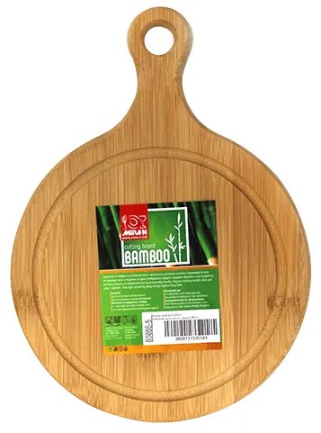 Бамбукова дъска с дръжка кръгла ф20,5см (B3066-5)