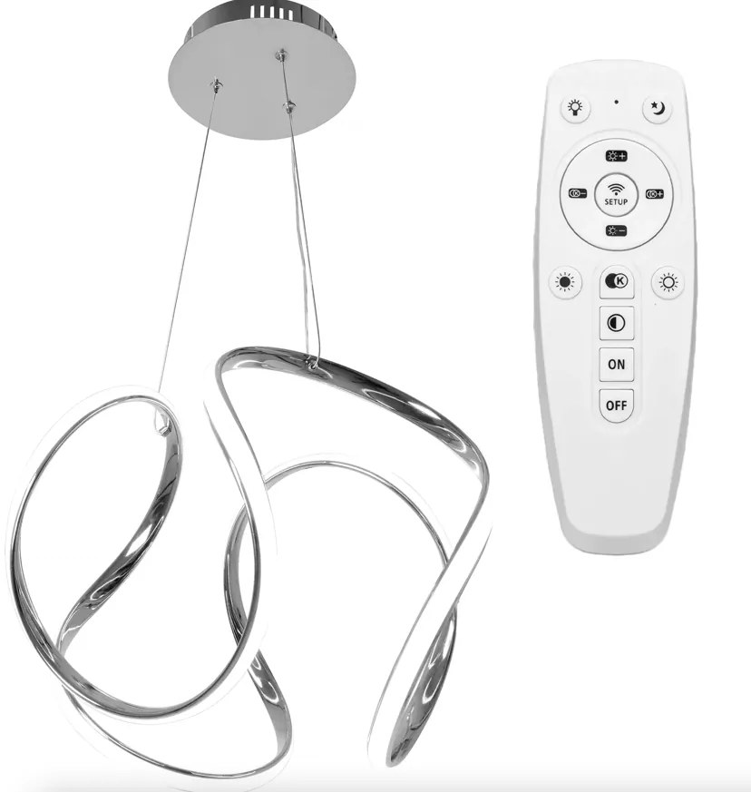 Елегантна модерна LED светлина за таван с дистанционно управление Черен