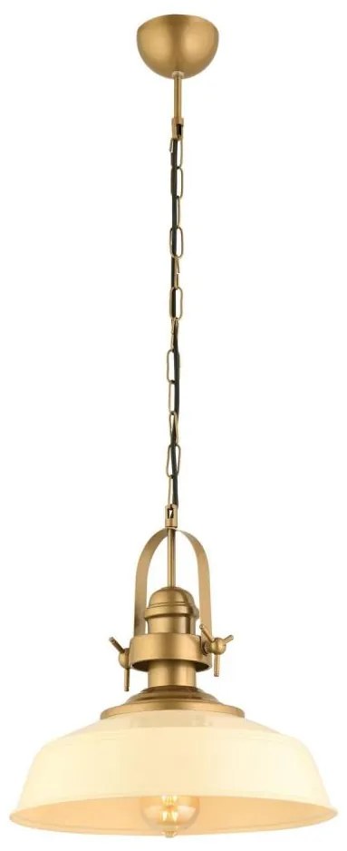 Полилей на кабел MONZA 1xE27/40W/230V Ø 35 см, кремав/бронзов