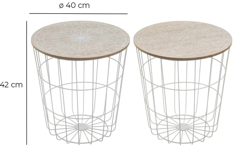 Кръгли странични масички в комплект от 2 бр. ø 40 cm – Casa Selección