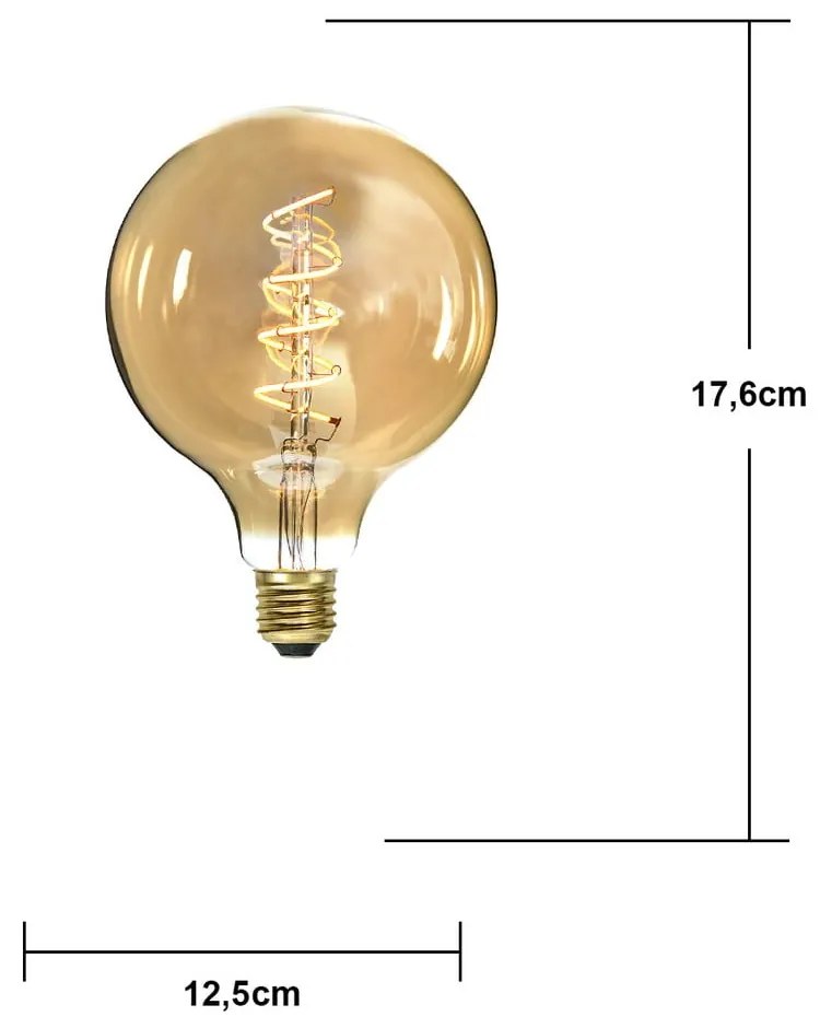 Топла бяла затъмняваща се крушка с нажежаема жичка E27, 3 W Spiral Filament – Star Trading