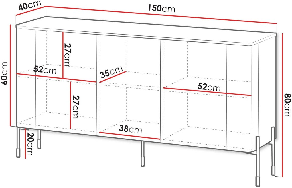 Буфет Вера 150-бял
