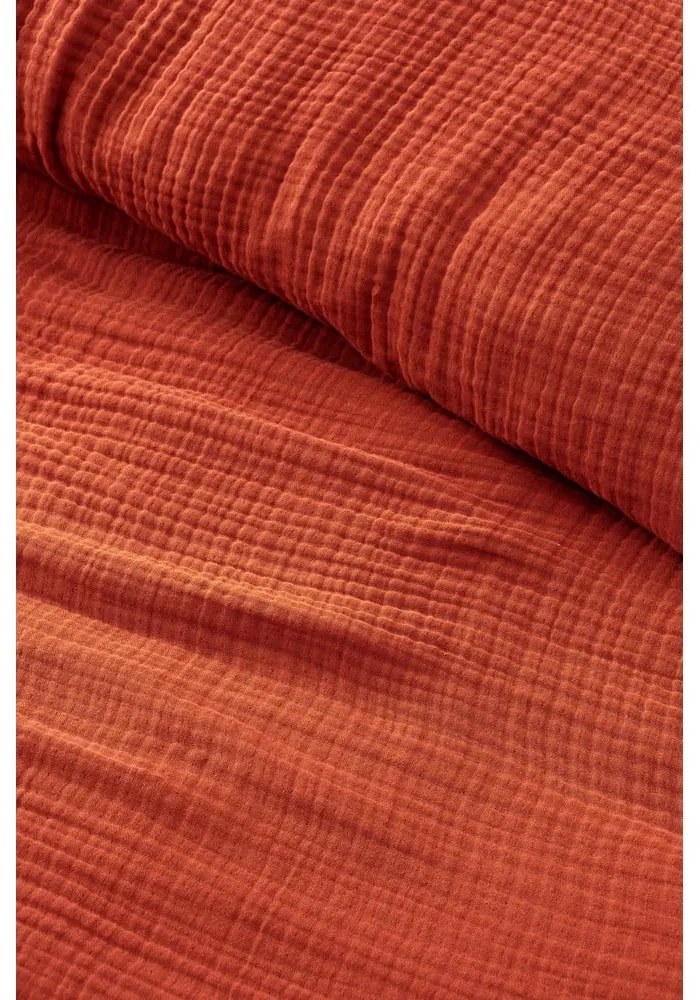 Муселиново покривало за легло в тухлен цвят 220x250 cm Muslin – Mijolnir