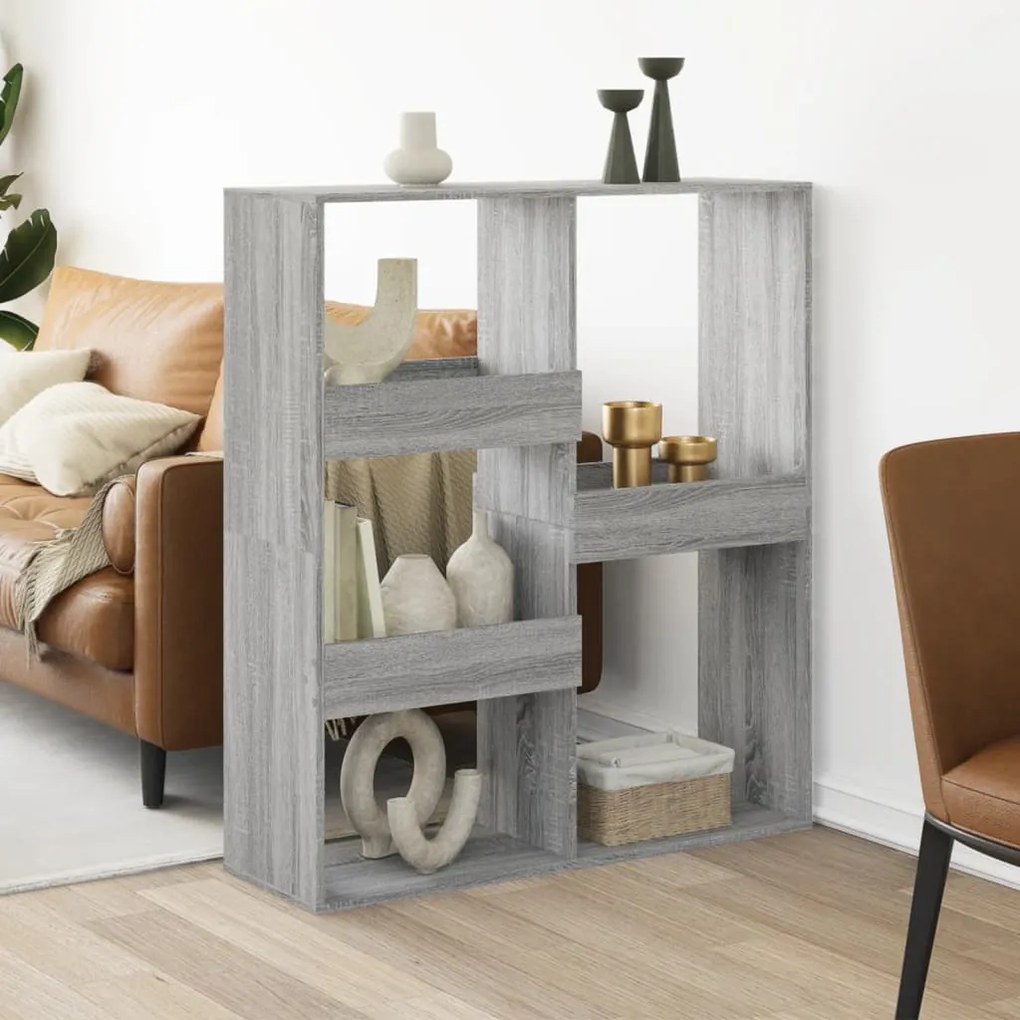 3309551 vidaXL Разделител за стая, сив сонома, 100x33x115 см, инженерно дърво