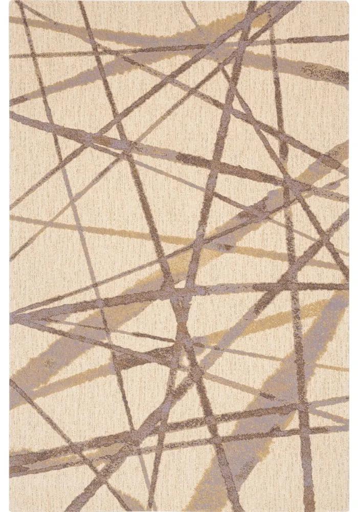 Бежов вълнен килим 133x180 cm Sticks - Agnella