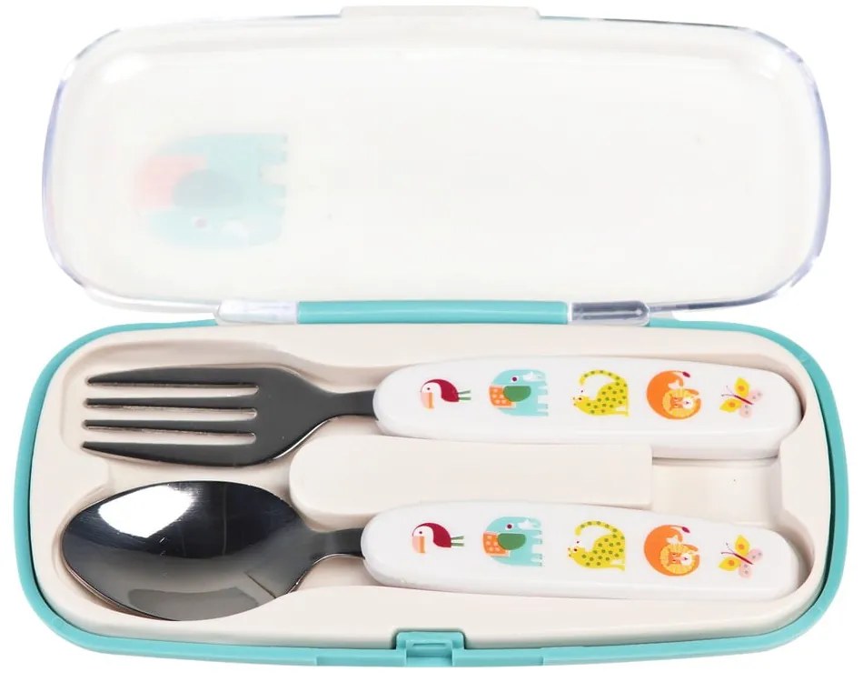 Кремав детски прибори за хранене 2 бр. от неръждаема стомана Wild Wonders – Rex London