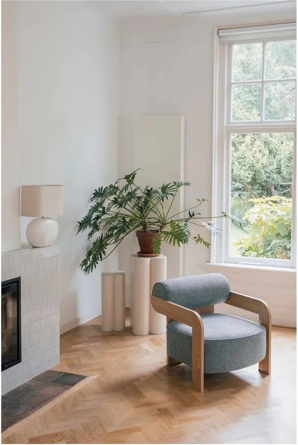 Сиво-синьо кресло от букле Oolong – Zuiver