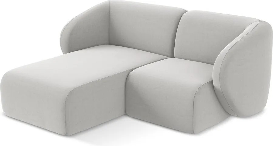 Светлосив кадифен ъглов диван (ляв ъгъл) Lani – Makamii