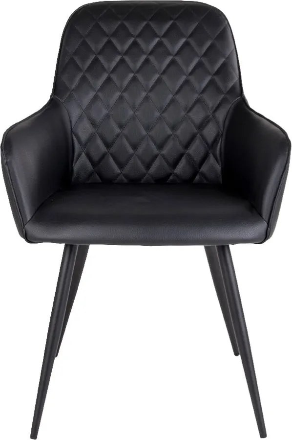 Черни тапицирани трапезни столове в комплект с подлакътници 2 бр. Harbo – House Nordic