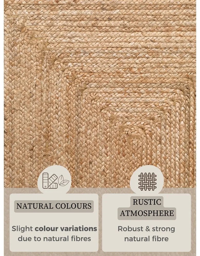 Двустранна/ръчно изработена ютена пътека в естествен цвят 80x200 cm Sharmila Natural Brown – Hanse Home